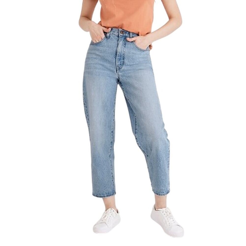 Madewell Women’s 27 Petite Balloon Jeans Button Fly Cropped Denim